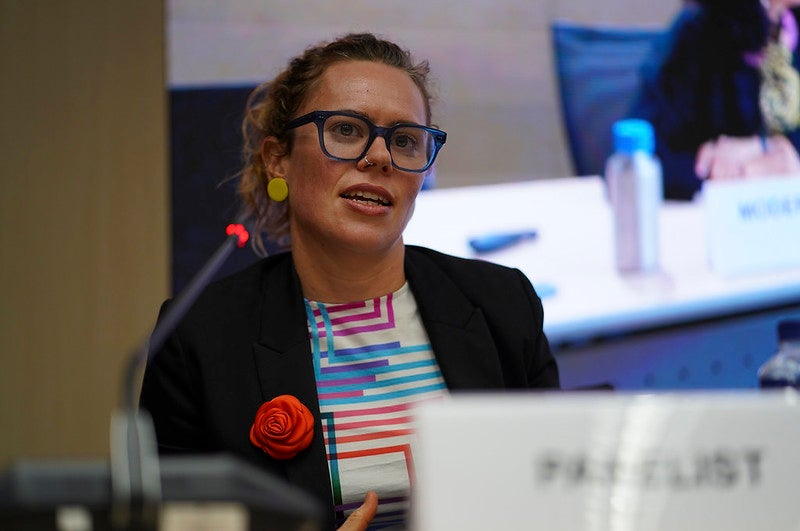 Cara Gleeson, Director at Our Watch Institute and Prevention in Action, discusses the importance of mobilizing people and institutions to drive systemic change and embed gender equality into policies and practices. Photo: UN Women/Pathumporn Thongking