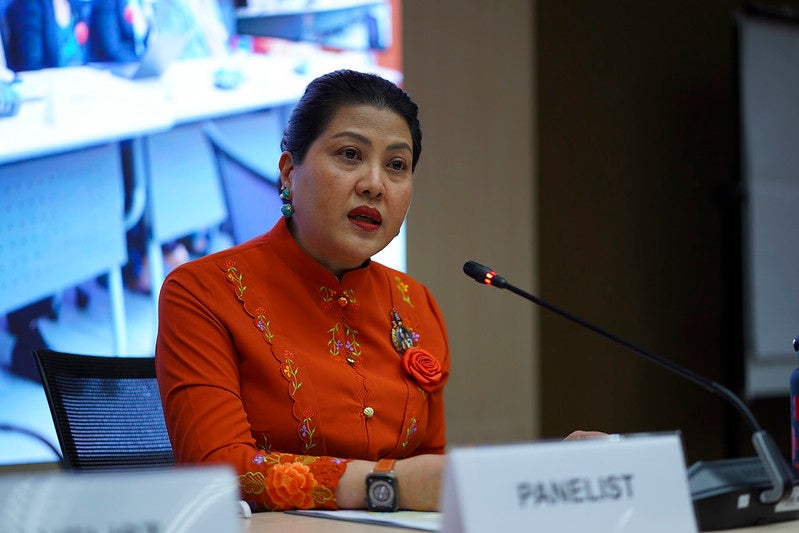 Dr. Ratchada Jayagupta, Thailand’s Representative to the ASEAN Commission on the Promotion and Protection of the Rights of Women and Children (ACWC), emphasizes that preventing violence against women is not just a priority—it is essential and urgent. Photo: UN Women/Pathumporn Thongking