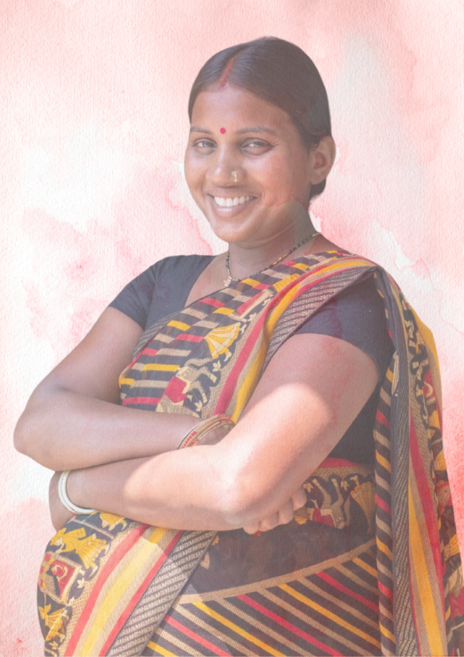 Photo of an Indian lady in watercolor style