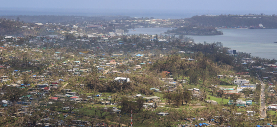 Severe Tropical Cyclones Judy and Kevin were a pair of intense tropical cyclones that made landfall on Vanuatu within 48 hours of each other in March 2023. 130,000 people were impacted by the storms that destroyed homes and water systems throughout the country. More than 45,000 women and girls of reproductive age were directly affected by the disasters. ©UNFPA Pacific