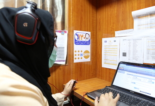 A Youth Health Line counsellor provides guidance on health issues, including child marriage, to young people in Afghanistan | Image: Zaeem Abdul Rahman/UNFPA Afghanistan
