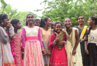 A group of girls at a UNFPA programme in Odisha, India (Photo taken by UNFPA India / Arvind Jodh)