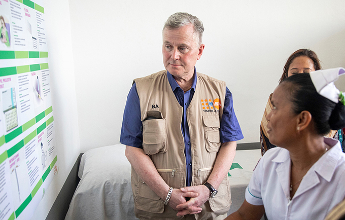 UNFPA Regional Director for Asia-Pacific,  Mr. Björn Andersson, during his visit to the newly launched Basic Emergency and Obste