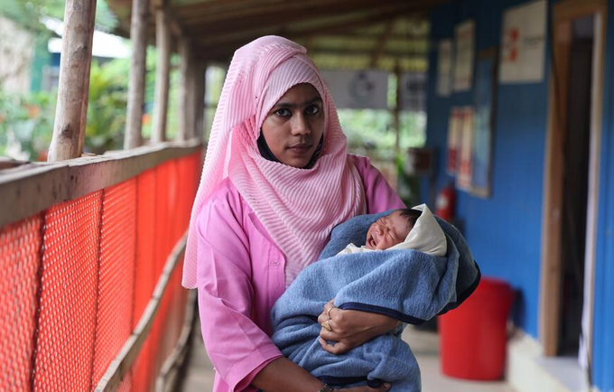 Nasrin Khatun, 27, was one of the midwives on duty to assist Khadija* in safely delivering her baby boy, as Cyclone Mocha raged 