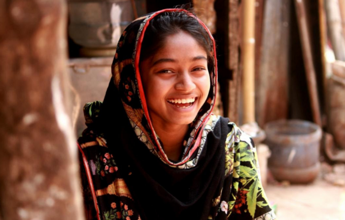 A young girl in a remote village in Bangladesh 