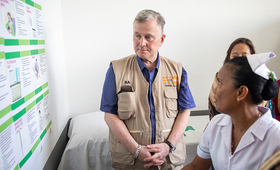 UNFPA Regional Director for Asia-Pacific,  Mr. Björn Andersson, during his visit to the newly launched Basic Emergency and Obste