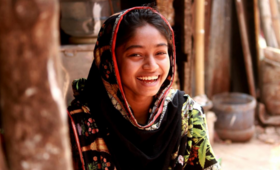 A young girl in a remote village in Bangladesh 