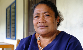 Esther Nevenga is a midwife who works at a shelter for survivors of gender-based violence in the Solomon Islands. 