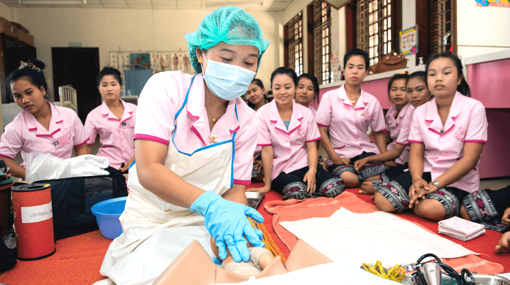 Midwives training at Provincial Health School Oudomxay Micka © M.Perier/UNFPA Lao PDR