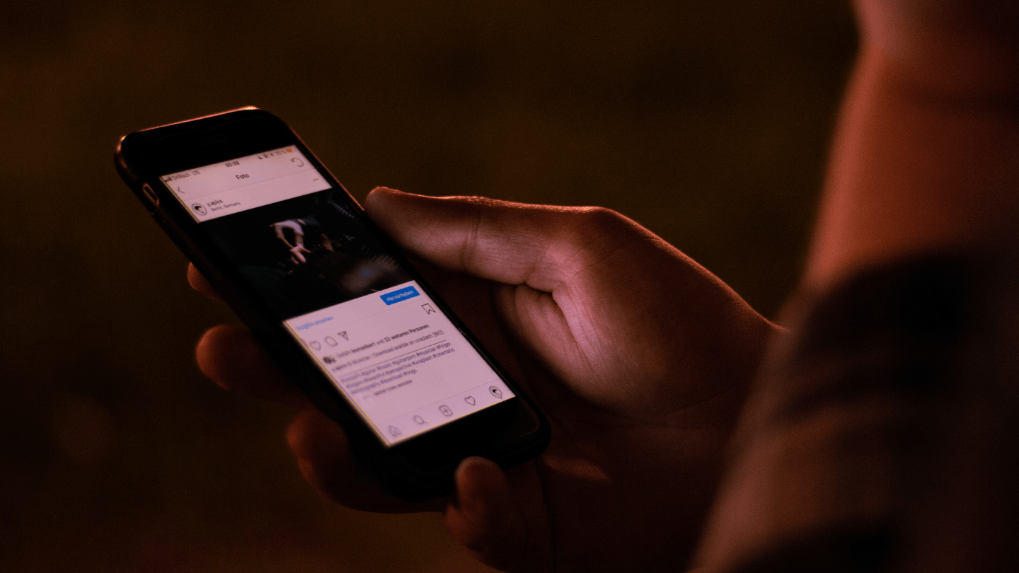Close up photo of a person using their phone
