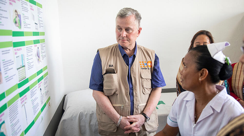 UNFPA Regional Director for Asia-Pacific,  Mr. Björn Andersson, during his visit to the newly launched Basic Emergency and Obste