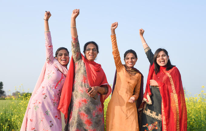 Jasbeer Kaur and her adult daughters