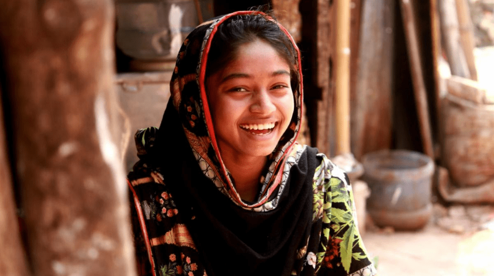 A young girl in a remote village in Bangladesh 