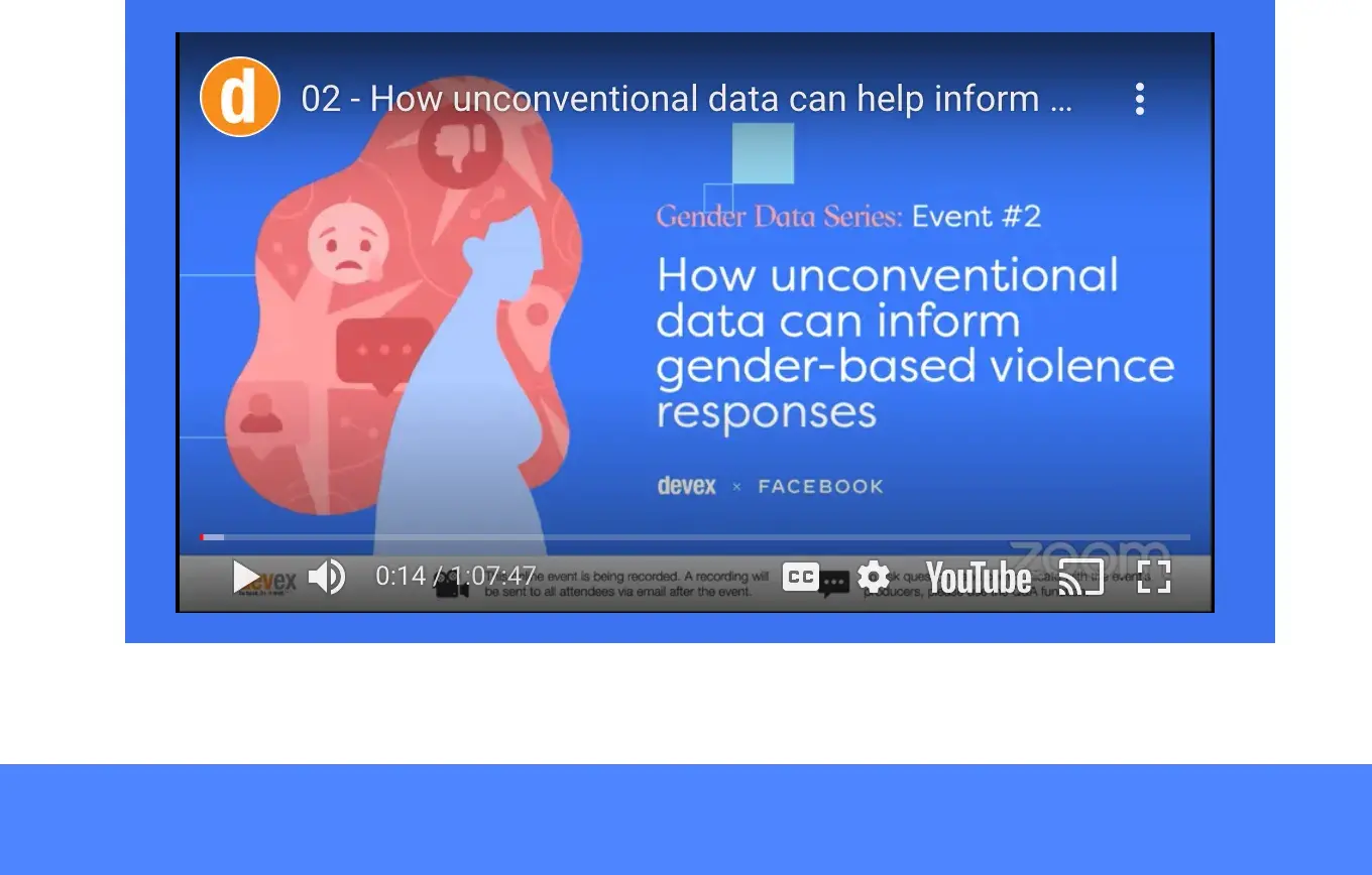 kNOwVAWdata on Devex & Facebook Live webinar: How unconventional data can inform gender-based violence responses