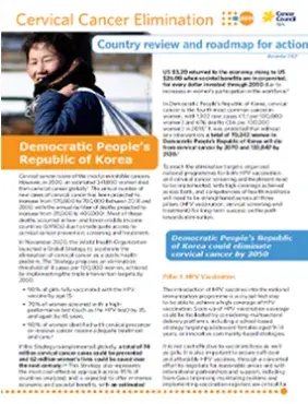 Democratic People's Republic of Korea: Cervical Cancer Elimination - Country Review & Roadmap for Action