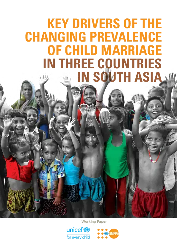 Key drivers of the changing prevalence of child marriage in three countries in South Asia