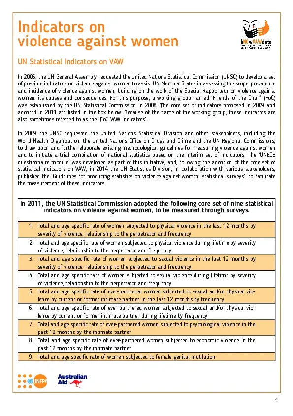 Indicators on Violence Against Women - kNOwVAWdata