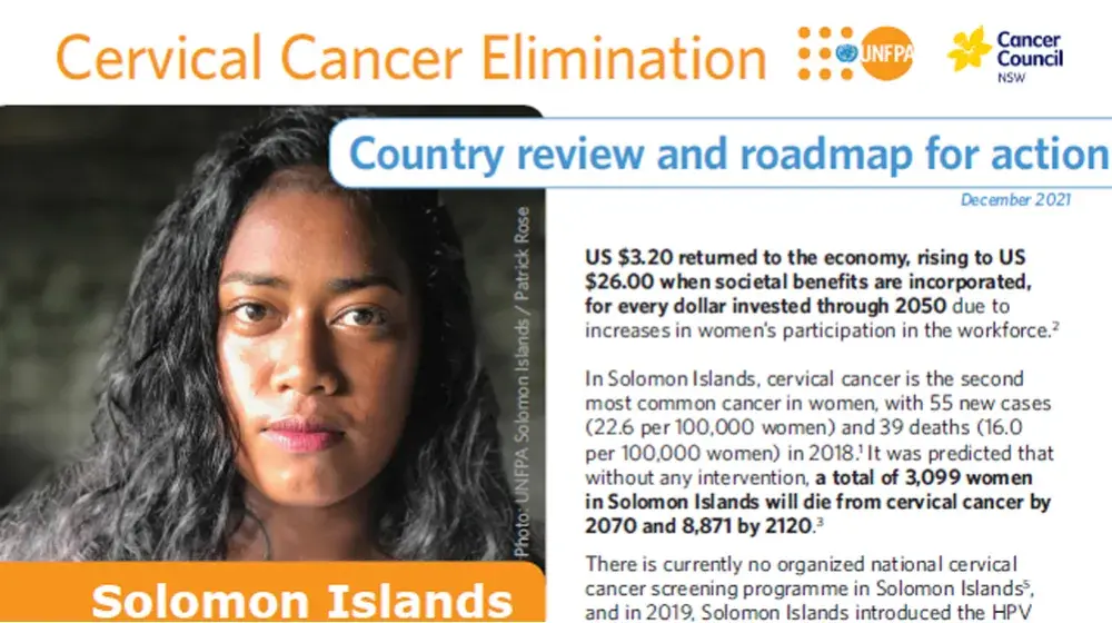 Solomon Islands: Cervical Cancer Elimination - Country Review & Roadmap for Action