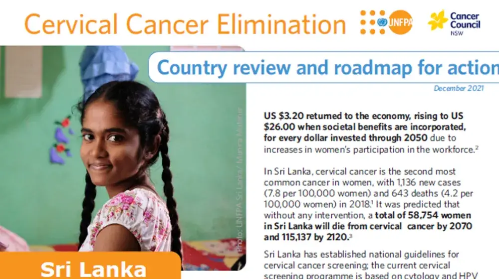 Sri Lanka: Cervical Cancer Elimination - Country Review & Roadmap for Action