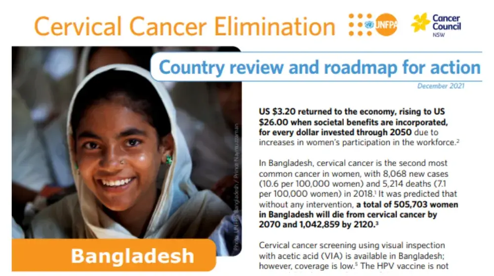 Bangladesh: Cervical Cancer Elimination - Country Review & Roadmap for Action