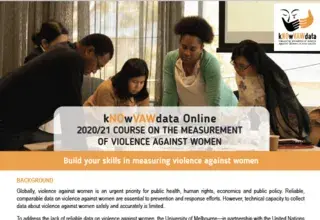 kNOwVAWdata Online 2020/21 Course on the Measurement of Violence against Women flyer