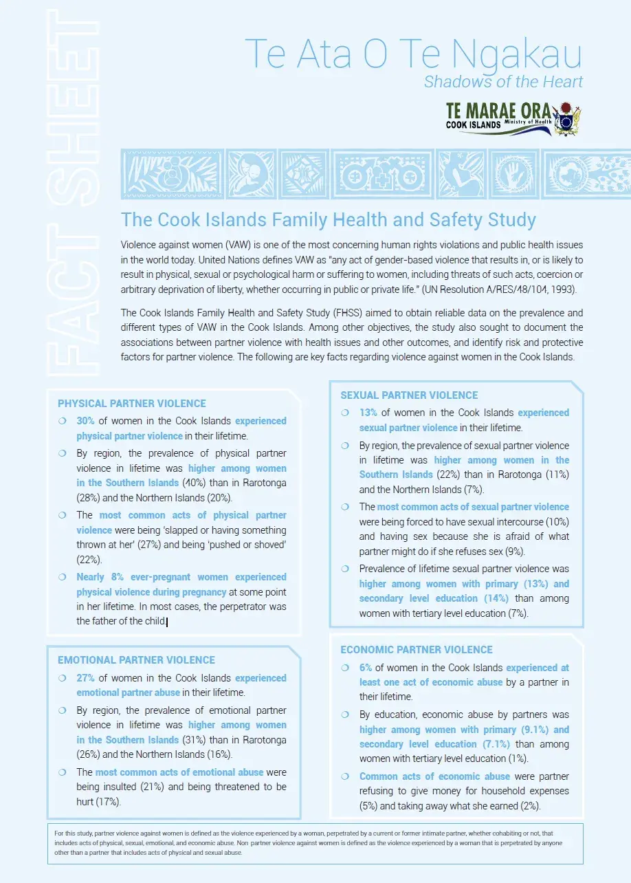 The Cook Islands Family Health and Safety Study Fact Sheet